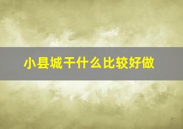 小县城干什么比较好做