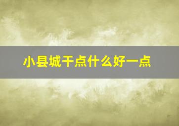 小县城干点什么好一点