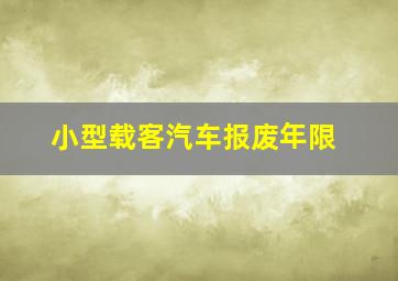 小型载客汽车报废年限