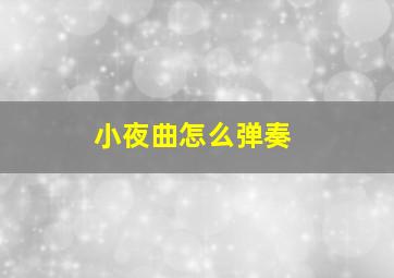 小夜曲怎么弹奏