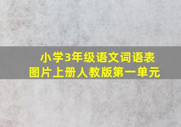 小学3年级语文词语表图片上册人教版第一单元