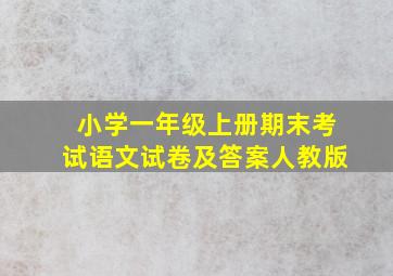 小学一年级上册期末考试语文试卷及答案人教版