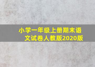 小学一年级上册期末语文试卷人教版2020版