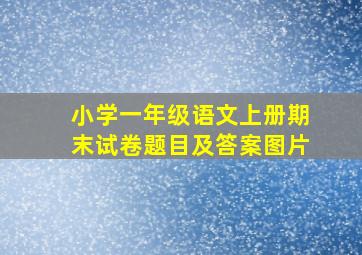 小学一年级语文上册期末试卷题目及答案图片