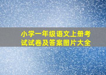 小学一年级语文上册考试试卷及答案图片大全