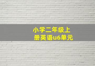 小学二年级上册英语u6单元