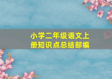 小学二年级语文上册知识点总结部编