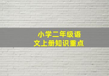 小学二年级语文上册知识重点