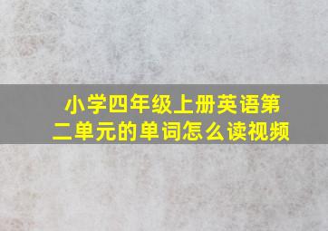 小学四年级上册英语第二单元的单词怎么读视频