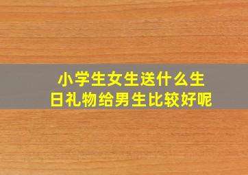 小学生女生送什么生日礼物给男生比较好呢