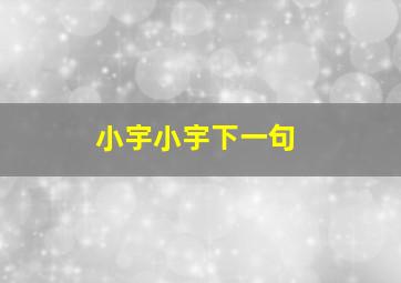 小宇小宇下一句