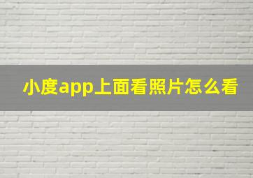 小度app上面看照片怎么看