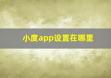 小度app设置在哪里