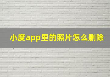 小度app里的照片怎么删除