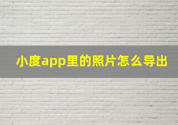 小度app里的照片怎么导出