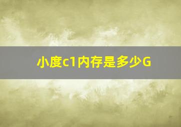 小度c1内存是多少G