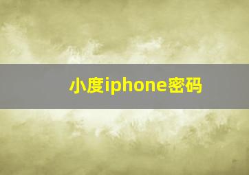 小度iphone密码