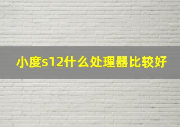 小度s12什么处理器比较好