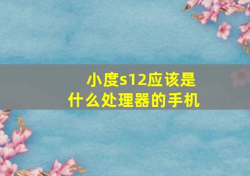 小度s12应该是什么处理器的手机