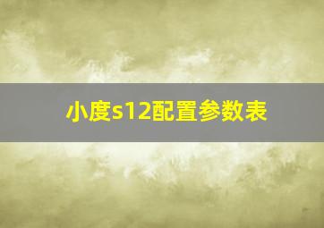 小度s12配置参数表