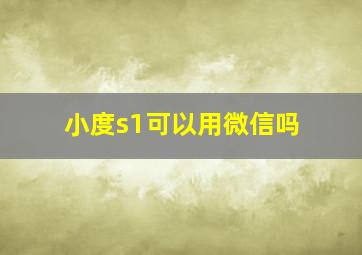 小度s1可以用微信吗