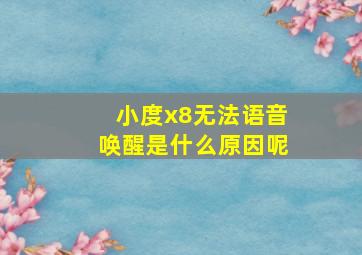 小度x8无法语音唤醒是什么原因呢