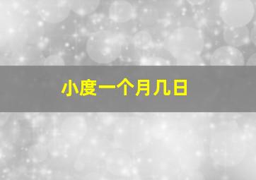 小度一个月几日