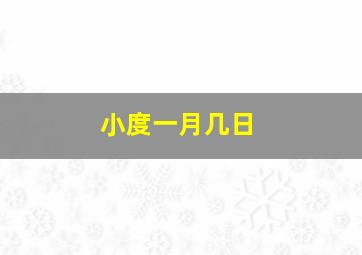 小度一月几日