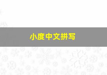 小度中文拼写