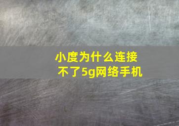 小度为什么连接不了5g网络手机