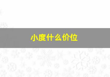 小度什么价位