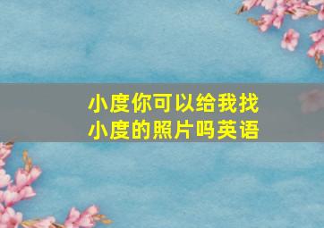 小度你可以给我找小度的照片吗英语