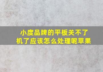 小度品牌的平板关不了机了应该怎么处理呢苹果