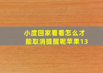 小度回家看看怎么才能取消提醒呢苹果13