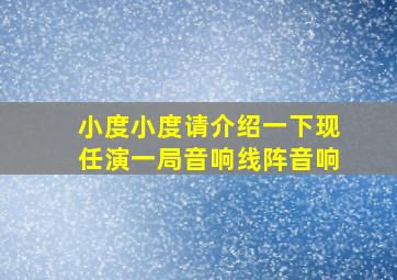 小度小度请介绍一下现任演一局音响线阵音响