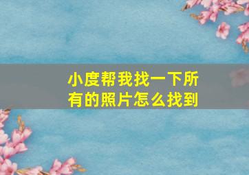 小度帮我找一下所有的照片怎么找到