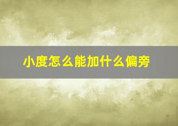 小度怎么能加什么偏旁