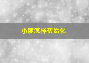 小度怎样初始化