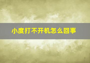 小度打不开机怎么回事