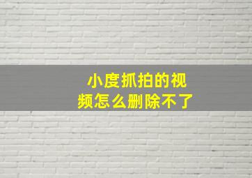 小度抓拍的视频怎么删除不了