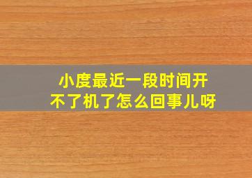 小度最近一段时间开不了机了怎么回事儿呀