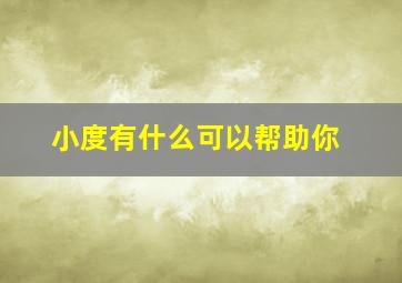 小度有什么可以帮助你