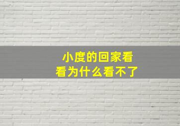 小度的回家看看为什么看不了