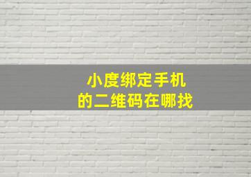 小度绑定手机的二维码在哪找