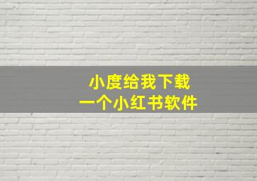 小度给我下载一个小红书软件