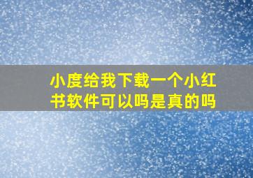 小度给我下载一个小红书软件可以吗是真的吗