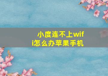 小度连不上wifi怎么办苹果手机