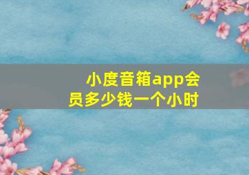 小度音箱app会员多少钱一个小时