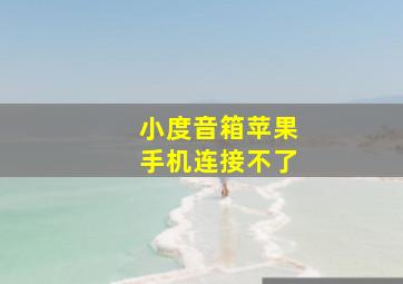 小度音箱苹果手机连接不了