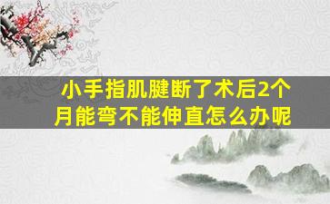 小手指肌腱断了术后2个月能弯不能伸直怎么办呢